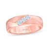 Thumbnail Image 1 of Men’s THE LEO First Light Diamond Round-Cut Three-Stone Anniversary Band 1/3 ct tw 14K Rose Gold