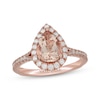 Thumbnail Image 1 of Neil Lane Pear-Shaped Morganite & Diamond Halo Engagement Ring 1/2 ct tw 14K Rose Gold