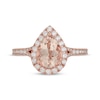 Thumbnail Image 3 of Neil Lane Pear-Shaped Morganite & Diamond Halo Engagement Ring 1/2 ct tw 14K Rose Gold