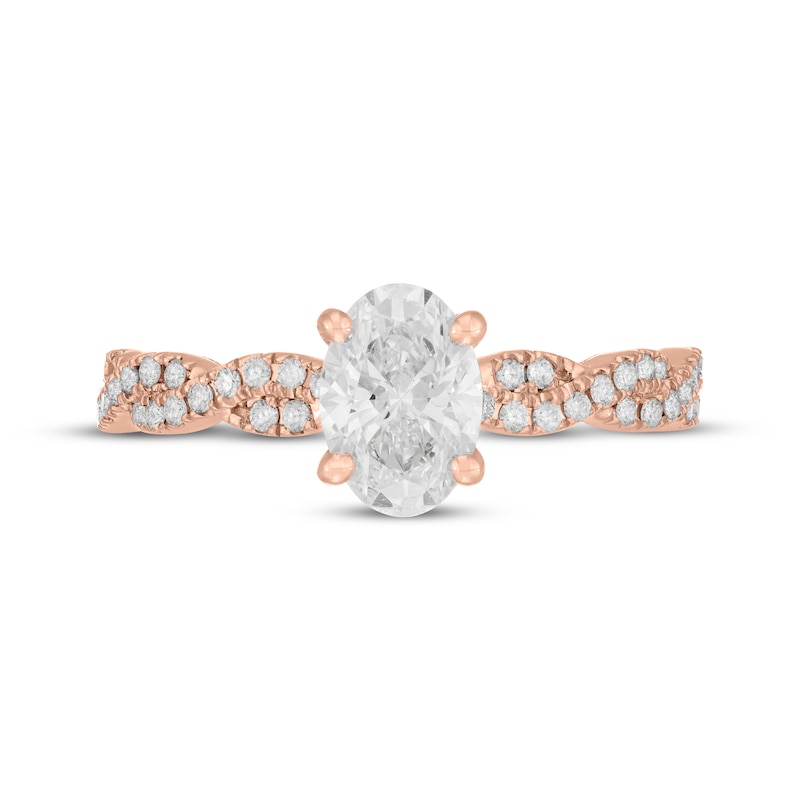 Main Image 3 of Neil Lane Artistry Oval-Cut Lab-Grown Diamond Engagement Ring 1-1/3 ct tw 14K Rose Gold