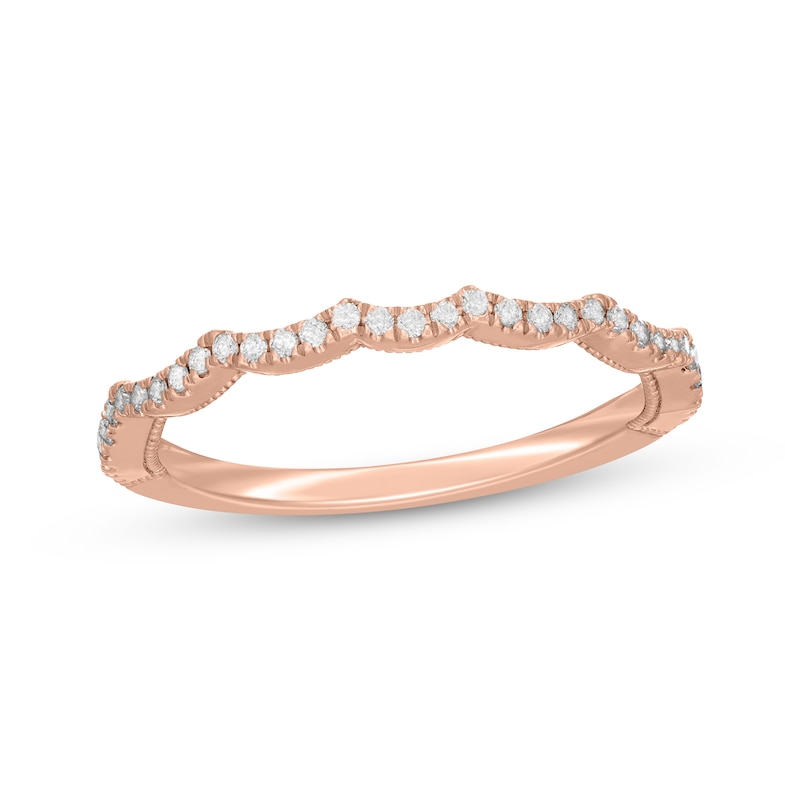 Main Image 1 of Neil Lane Artistry Lab-Grown Diamond Scalloped Wedding Band 1/6 ct tw 14K Rose Gold