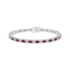 Thumbnail Image 1 of Lab-Created Ruby & White Lab-Created Sapphire Link Bracelet Sterling Silver 7.25&quot;