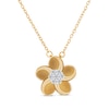 Thumbnail Image 1 of Diamond Plumeria Flower Necklace 1/10 ct tw 10K Yellow Gold 18&quot;