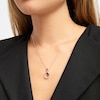 Thumbnail Image 2 of Pear-Shaped Lab-Created Ruby & White Lab-Created Sapphire Infinity Necklace Sterling Silver 18&quot;