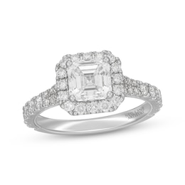 Neil Lane Artistry Square Emerald-Cut Lab-Grown Diamond Halo Engagement Ring 2-1/3 ct tw 14K White Gold