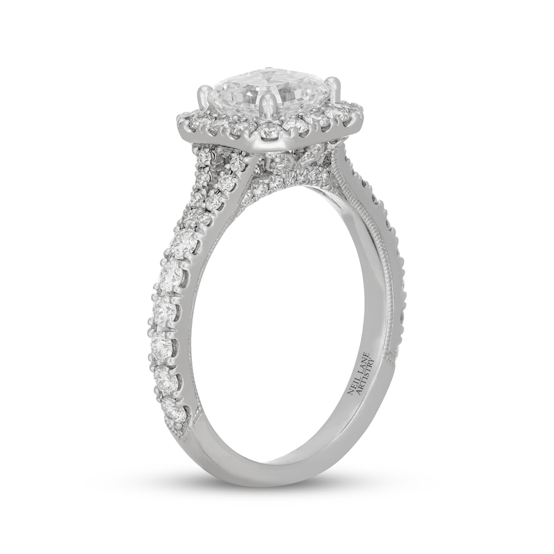 Neil Lane Artistry Square Emerald-Cut Lab-Created Diamond Halo Engagement Ring 2-1/3 ct tw 14K White Gold