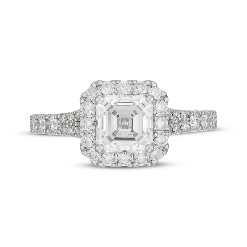 Neil Lane Artistry Square Emerald-Cut Lab-Created Diamond Halo Engagement Ring 2-1/3 ct tw 14K White Gold