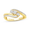 Thumbnail Image 1 of Diamond Three-Stone Bypass Ring 1/2 ct tw 10K Yellow Gold