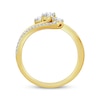 Thumbnail Image 3 of Diamond Three-Stone Bypass Ring 1/2 ct tw 10K Yellow Gold