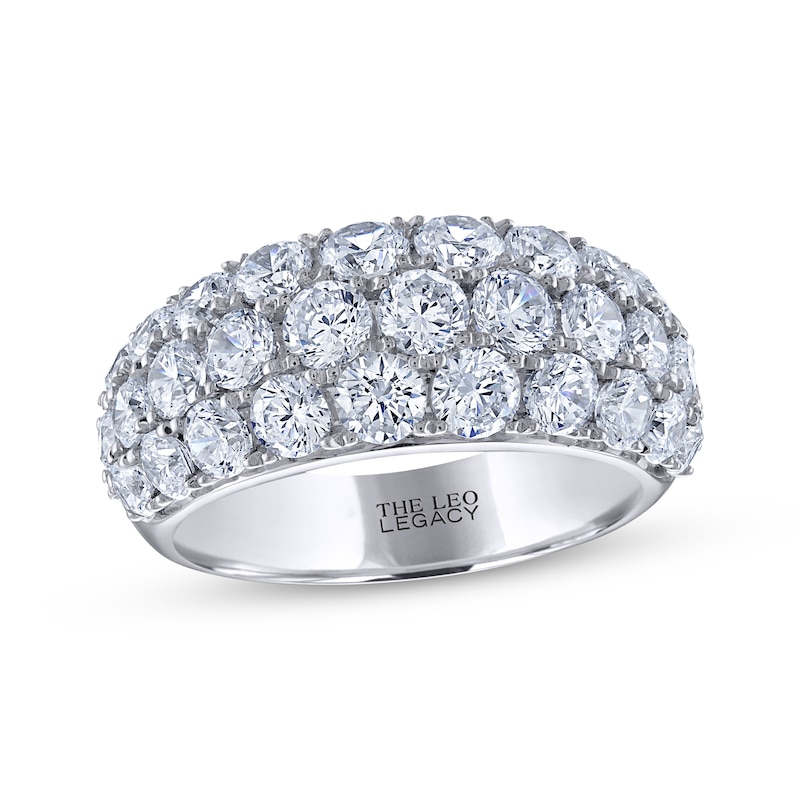 Main Image 1 of THE LEO Legacy Lab-Grown Diamond Three-Row Domed Anniversary Ring 3 ct tw 14K White Gold