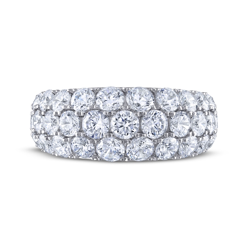 Main Image 3 of THE LEO Legacy Lab-Grown Diamond Three-Row Domed Anniversary Ring 3 ct tw 14K White Gold