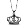 Thumbnail Image 1 of Disney Treasures Pirates of the Caribbean Diamond Crown Necklace 1/8 ct tw Sterling Silver & Black Rhodium 18&quot;