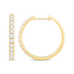 Lab-Grown Diamonds by KAY Hoop Earrings 3/4 ct tw 10K Yellow Gold