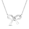 Thumbnail Image 3 of Diamond Bow Necklace 1/10 ct tw Sterling Silver 18&quot;