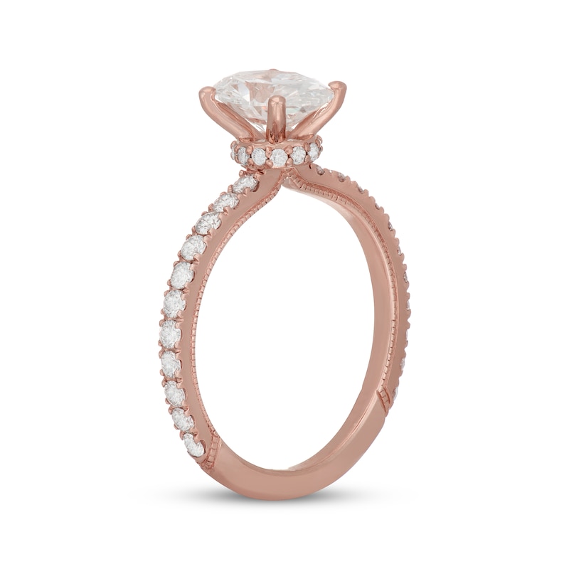 Main Image 2 of Neil Lane Artistry Oval-Cut Lab-Grown Diamond Engagement Ring 2 ct tw 14K Rose Gold