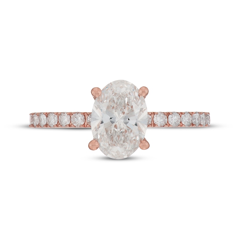 Main Image 3 of Neil Lane Artistry Oval-Cut Lab-Grown Diamond Engagement Ring 2 ct tw 14K Rose Gold