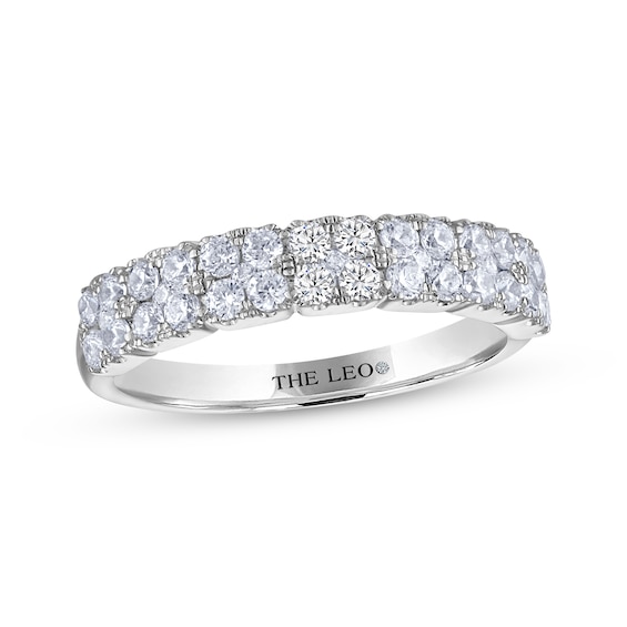 THE LEO Diamond Two-Row Anniversary Band 3/4 ct tw 14K White Gold