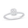 Thumbnail Image 1 of Multi-Diamond Center Octagon Halo Promise Ring 1/10 ct tw Sterling Silver