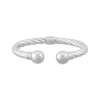 Thumbnail Image 1 of Hollow Hinged Open Twist Cuff Bracelet with Ball Ends Sterling Silver