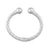 Thumbnail Image 2 of Hollow Hinged Open Twist Cuff Bracelet with Ball Ends Sterling Silver