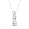 Thumbnail Image 1 of Memories Moments Magic Lab-Grown Diamond Three-Stone Vertical Necklace 1-1/2 ct tw 14K White Gold 18&quot;