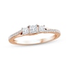 Thumbnail Image 0 of Memories Moments Magic Princess-Cut Diamond Three-Stone Engagement Ring 1/2 ct tw 14K Rose Gold