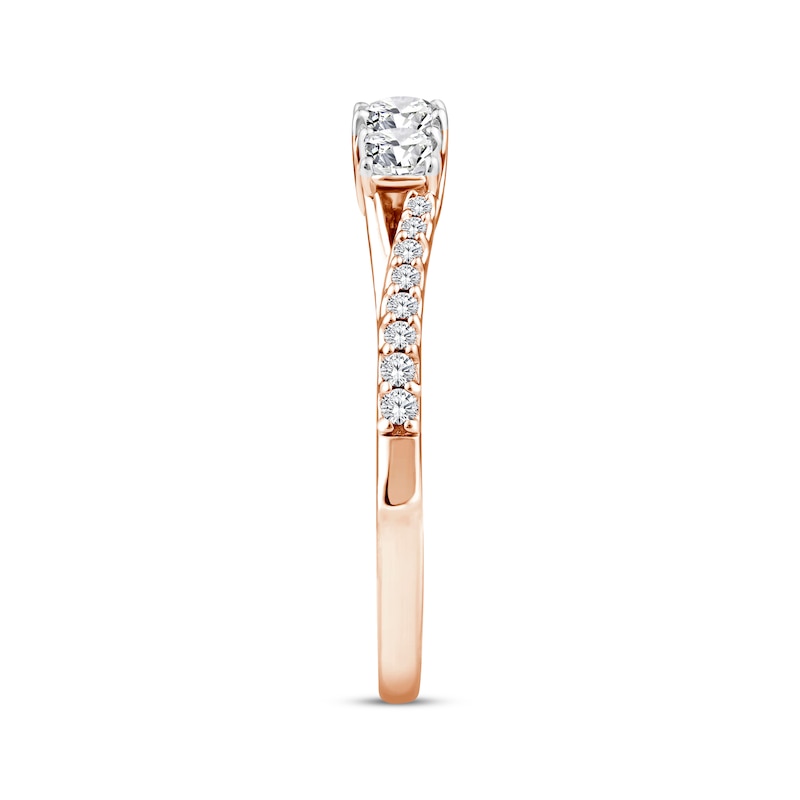 Memories Moments Magic Princess-Cut Diamond Three-Stone Engagement Ring 1/2 ct tw 14K Rose Gold