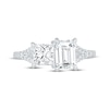 Thumbnail Image 2 of Toi et Moi Emerald & Princess-Cut Lab-Grown diamond Engagement Ring 2-1/6 ct tw 14K White Gold