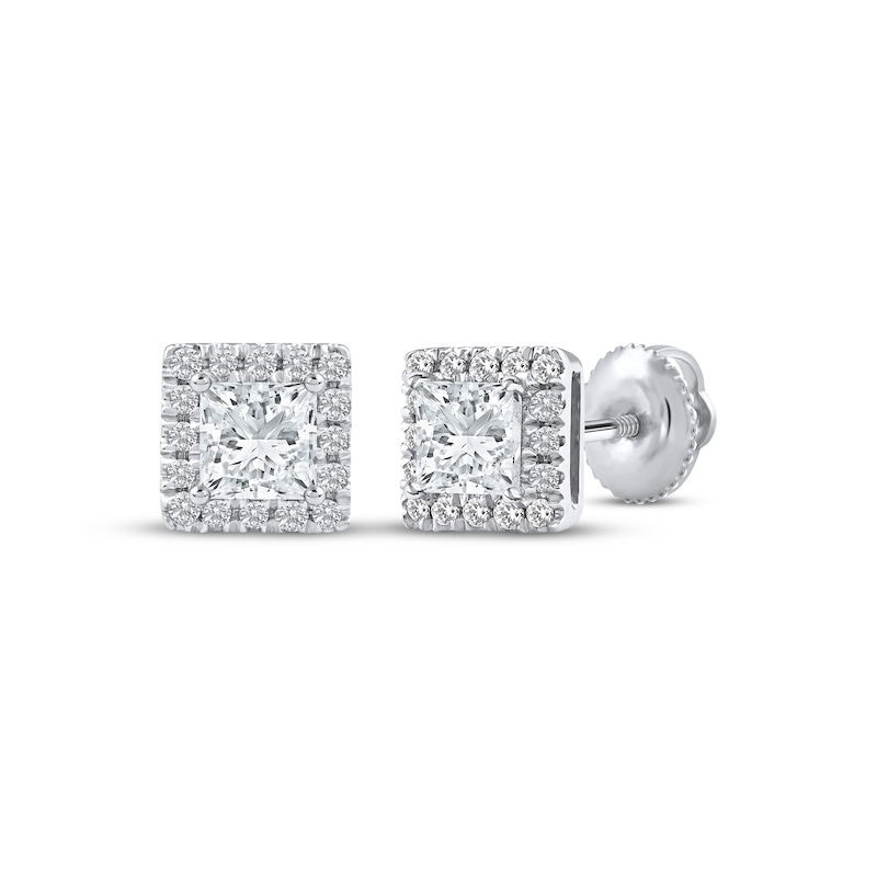 Main Image 1 of KAY Lab-Grown Diamonds Princess-Cut Stud Earrings 1/2 ct tw 14K White Gold (F/SI2)