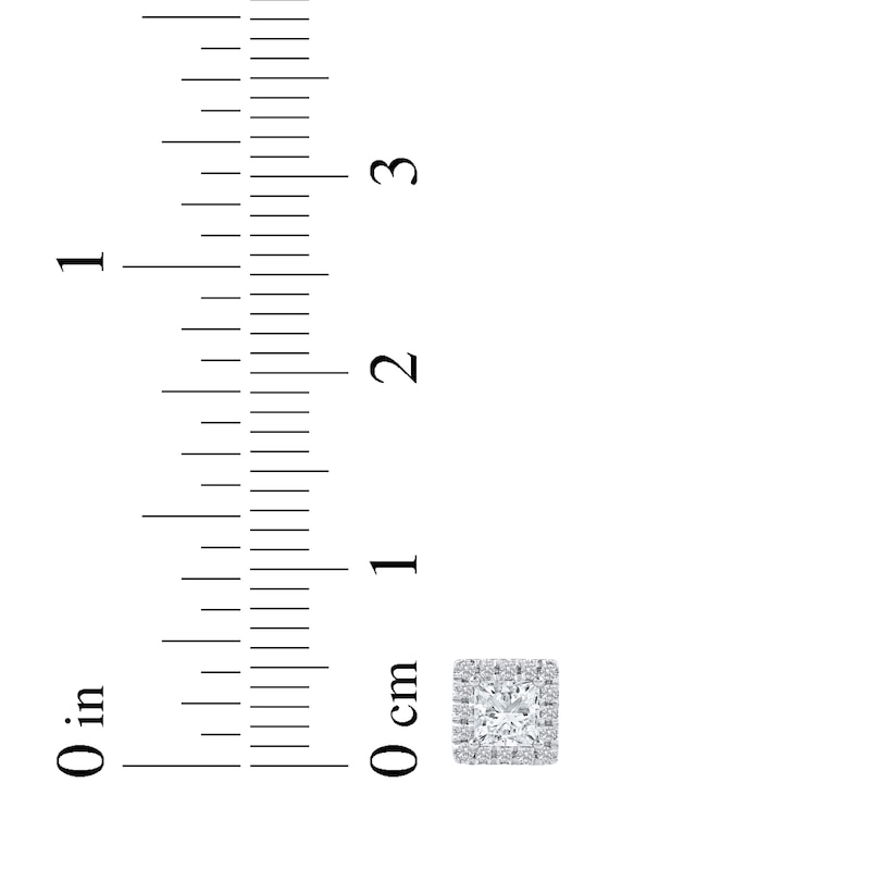 Main Image 5 of Lab-Grown Diamonds by KAY Princess-Cut Stud Earrings 1/2 ct tw 14K White Gold (F/SI2)