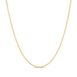 1.8mm Rope Chain Necklace Semi-Solid 14K Yellow Gold 16&quot;