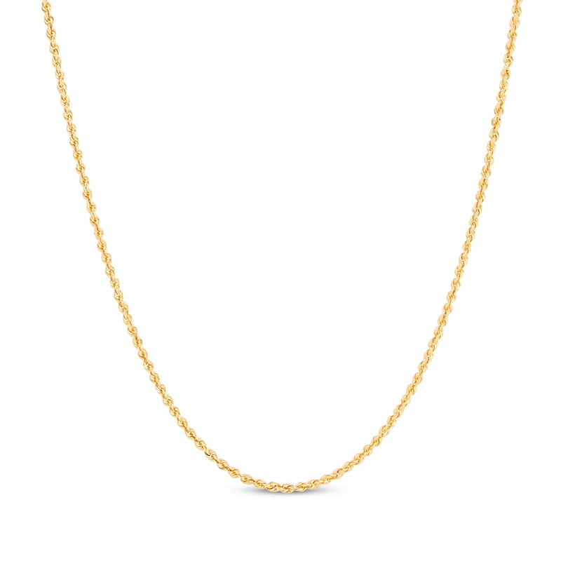 Main Image 1 of Semi-Solid 1.8mm Rope Chain Necklace 14K Yellow Gold 16&quot;