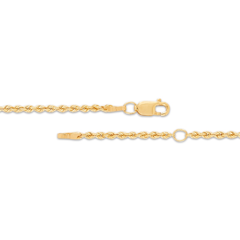 Main Image 2 of Semi-Solid 1.8mm Rope Chain Necklace 14K Yellow Gold 16&quot;