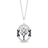 Thumbnail Image 0 of Disney Treasures Hocus Pocus Amethyst & Diamond Tree Necklace 1/6 ct tw Sterling Silver 19"