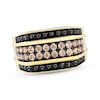 Thumbnail Image 1 of Men's Brown & Black Diamond Angled Ring 1-1/2 ct tw 10K Yellow Gold