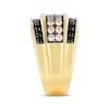 Thumbnail Image 2 of Men's Brown & Black Diamond Angled Ring 1-1/2 ct tw 10K Yellow Gold