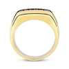 Thumbnail Image 3 of Men's Brown & Black Diamond Angled Ring 1-1/2 ct tw 10K Yellow Gold