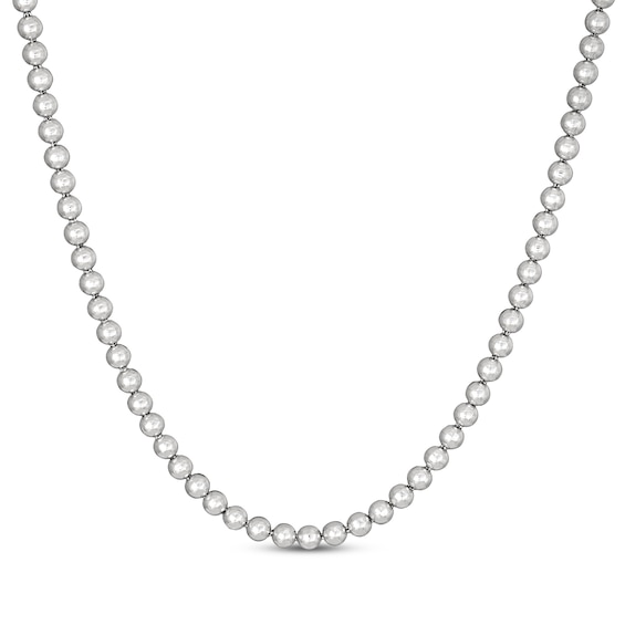 Solid Bead Chain Necklace 5mm Sterling Silver 18"