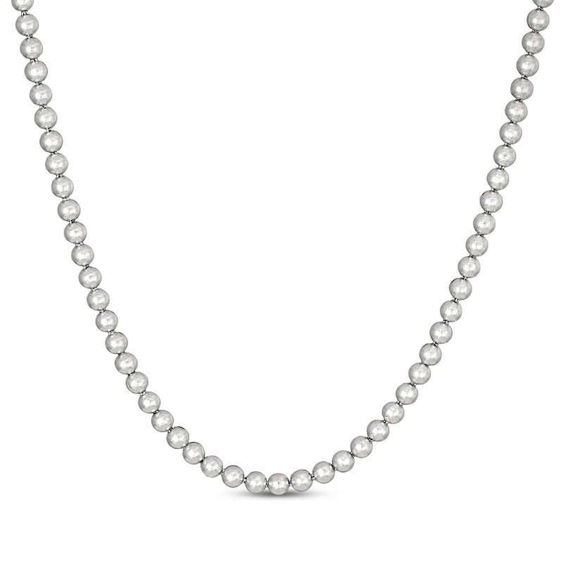 Main Image 1 of Solid Bead Chain Necklace 5mm Sterling Silver 18&quot;