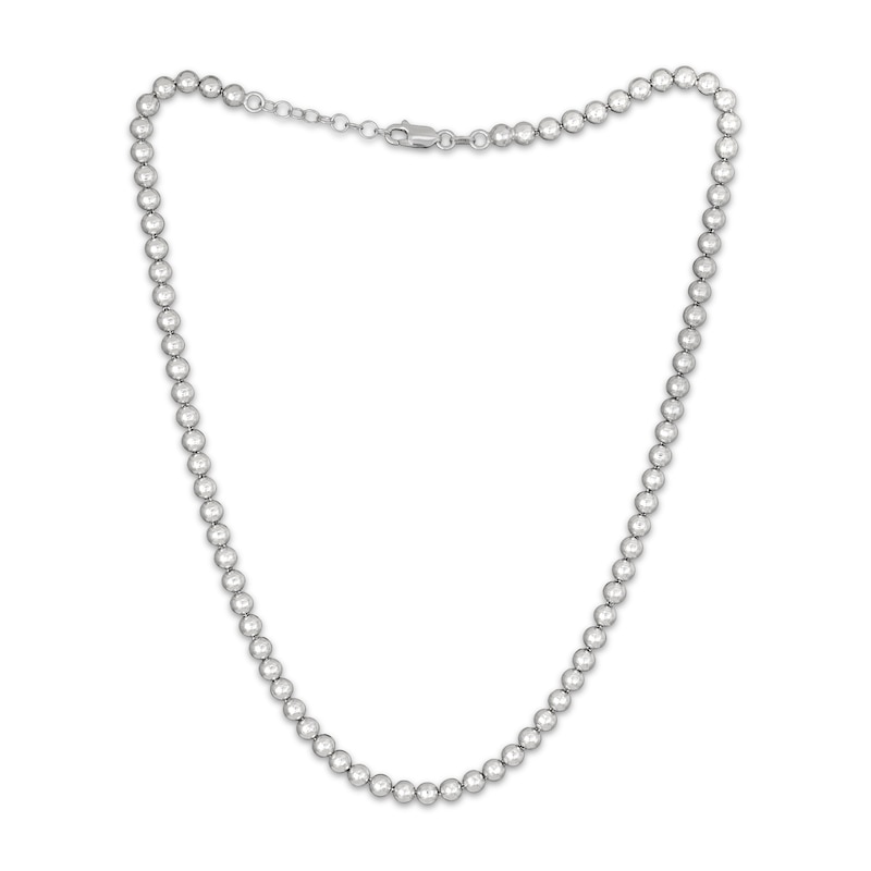 Main Image 2 of Solid Bead Chain Necklace 5mm Sterling Silver 18&quot;