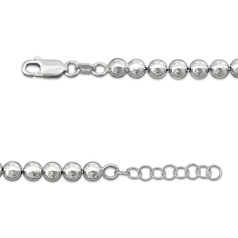 Main Image 4 of Solid Bead Chain Necklace 5mm Sterling Silver 18&quot;