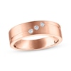 Thumbnail Image 1 of Men's Diamond Trio Bezel-Set Wedding Band 1/10 ct tw 10K Rose Gold