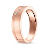 Thumbnail Image 2 of Men's Diamond Trio Bezel-Set Wedding Band 1/10 ct tw 10K Rose Gold