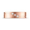 Thumbnail Image 3 of Men's Diamond Trio Bezel-Set Wedding Band 1/10 ct tw 10K Rose Gold