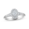 Thumbnail Image 1 of Round-Cut Diamond Oval Halo Engagement Ring 1/2 ct tw 14K White Gold