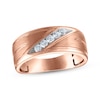 Thumbnail Image 1 of Men's Diamond Diagonal Five-Stone Wedding Band 1/4 ct tw 10K Rose Gold