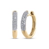 Thumbnail Image 1 of STUDIO BY KAY Multi-Diamond Hoop Earrings 1/4 ct tw 10K Yellow Gold