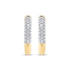 Thumbnail Image 2 of STUDIO BY KAY Multi-Diamond Hoop Earrings 1/4 ct tw 10K Yellow Gold