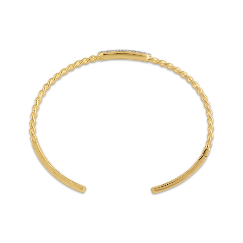 Main Image 3 of STUDIO BY KAY Multi-Diamond Chain Link Cuff Bangle Bracelet 1/3 ct tw 24K Gold Vermeil Sterling Silver