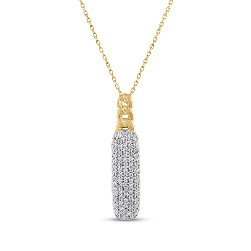 Main Image 1 of STUDIO BY KAY Multi-Diamond Chain Link Necklace 1/3 ct tw 24K Yellow Gold Vermeil Sterling Silver 18&quot;